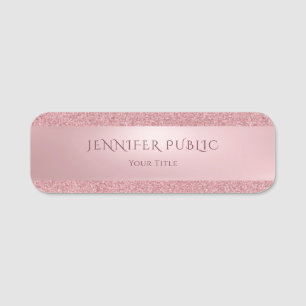 Porte-nom Rose élégant Gold Parties scintillant Modèle moder