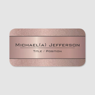 Porte-nom Rose Gold Métallurgie Pink & Parties scintillant T