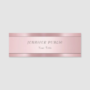Porte-nom Rose Gold Moderne élégant Modèle tendance Rectangl