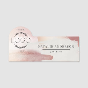 Porte-nom Rose gold moderne féminin rose