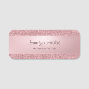 Porte-nom Rose Gold Parties scintillant Modern Calligraphes 