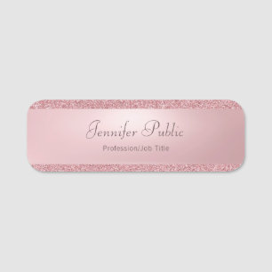 Porte-nom Rose Gold Parties scintillant Nom manuscrit de scr