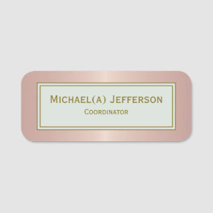 Porte-nom Rose Gold Pink Platine Moderne Luxe