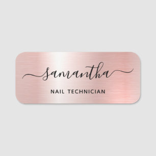 Porte-nom Rose Gold Rose Glam Signature Nom Poste de Travail