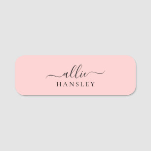 Porte-nom Rose pâle rose rose rose rose moderne Nom minimali