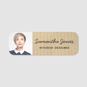 Porte-nom Rustique moderne écriture manuscrite photo Kraft C