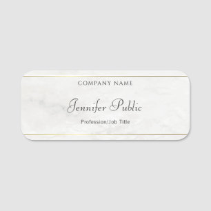 Porte-nom Script de nom de main élégante pour Marbre blanc