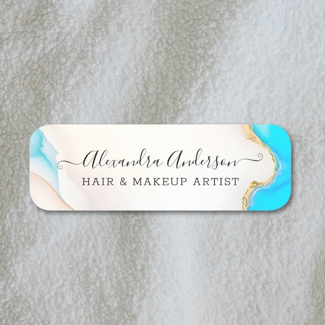 Porte-nom Script de signature en marbre d'Agate de luxe (Luxury Agate Marble Signature Script Name Tag)