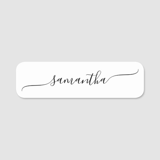 Porte-nom Script de signature Swash simple (Devant)