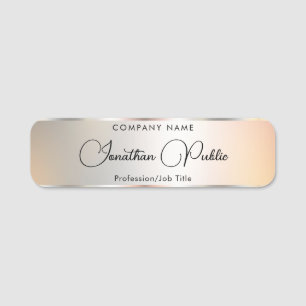 Porte-nom Script manuscrit branché Modèle argent Faux
