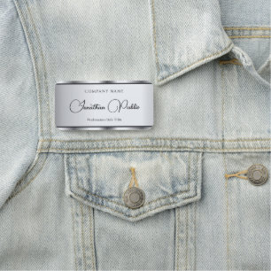 Porte-nom Script Modèle Elegant Silver Look Typographie