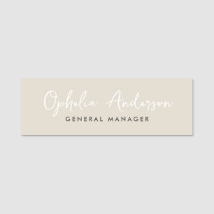 Porte-nom Script naturel minimal moderne boho QRcode