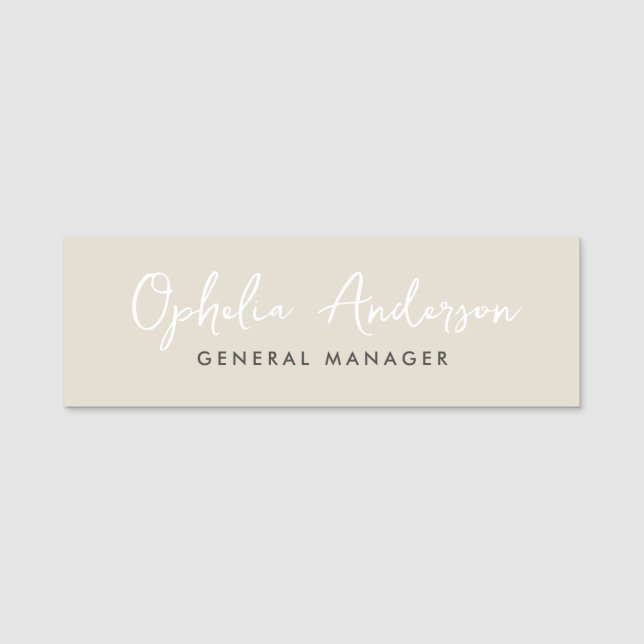 Porte-nom Script naturel minimal moderne boho QRcode (Devant)