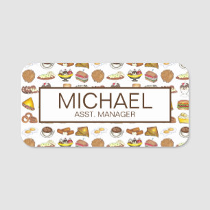 Porte-nom Serveur Classic Diner Restaurant Foods Manager