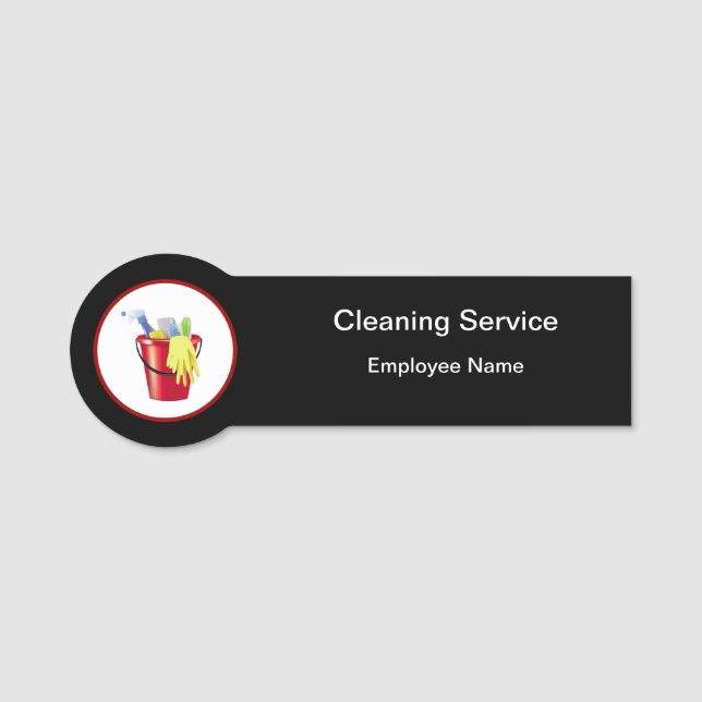 Porte-nom Service de nettoyage Nom du personnel professionne (Devant)