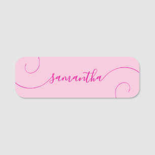 Porte-nom Signature Bouclée Rose Chaud