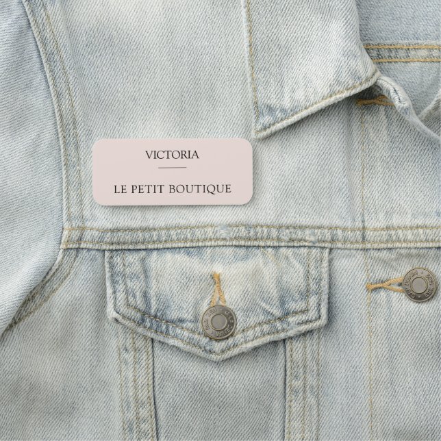 Porte-nom Simple Blush Pink Employé Entreprise (En situation)