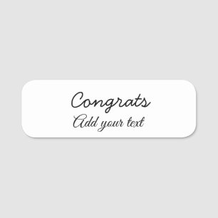 Porte-nom Simple congratulation graduation add your