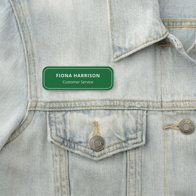 Porte-nom Simple Employee Vert (En situation)