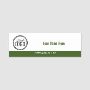 Porte-nom Simple Green Band avec votre logo professionnel