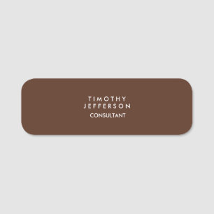 Porte-nom Simple minimaliste Brown élégant moderne