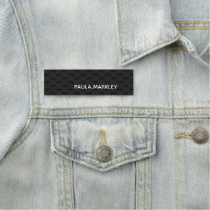 Porte-nom Simple Motif noir gris clair moderne Monogramme
