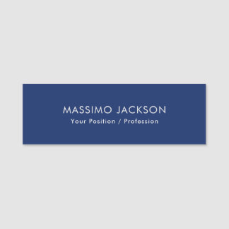 Porte-nom Simple Plain Minimalist Elegant Modern Blue