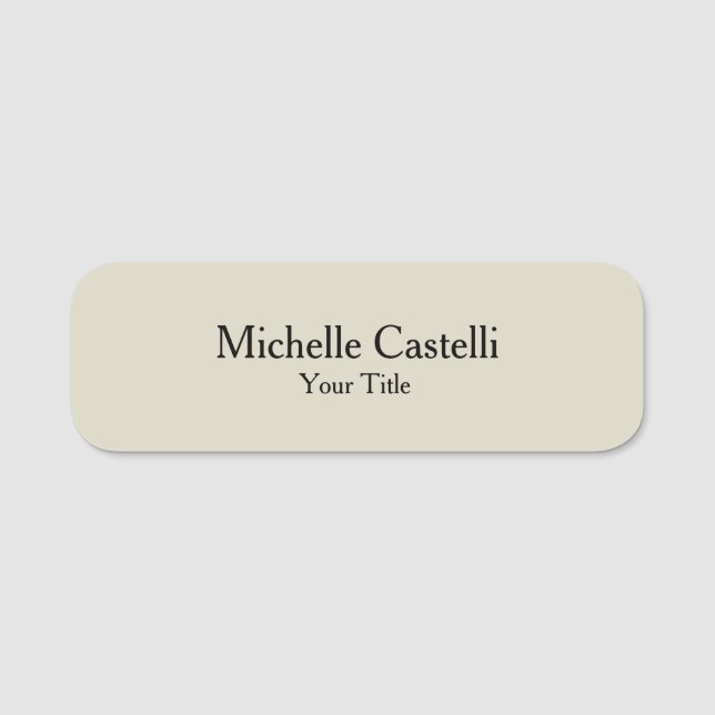 Porte-nom Simple Plaine simple créative et durable (Devant)