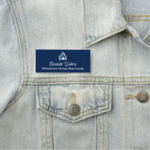 Porte-nom Société immobilière Navy Blue Realtor personnalisé