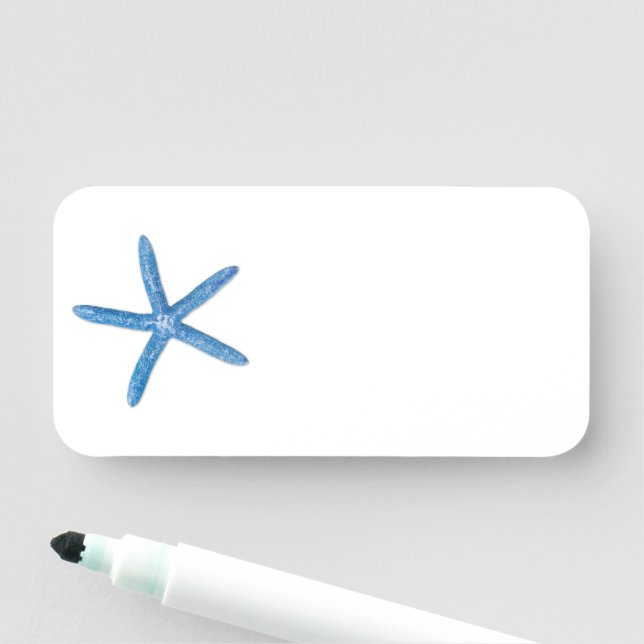 Porte-nom Starfish bleu (En situation)