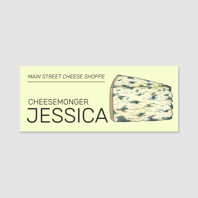 Porte-nom Stilton Blue Bleu Fromage Shop Cheesemonger Wedge (Devant)