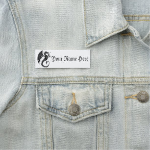 Porte-nom Style de tatouage en forme de dragon noir
