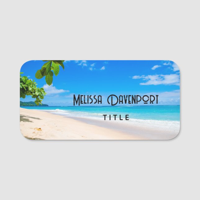 Porte-nom Sun Sand et Surf Tropical Beach (Devant)
