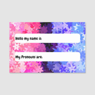 Porte-nom Super Boho Quirky Retro Floral Omnisexual Pride