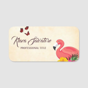 Porte-nom Superbe Flamant rose rose Extraordinaire sucré