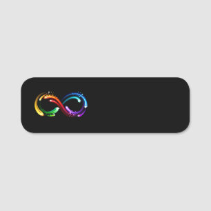 Porte-nom Symbole de l'infini des comètes arc-en-ciel
