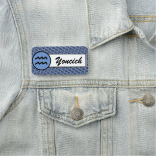 Porte-nom Symbole Zodiaque Aquarius Standard par K Yoncich