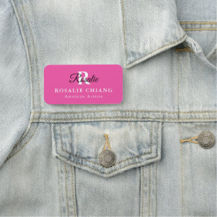 Porte-nom Tag de nom personnalisé avec monogramme et titre d