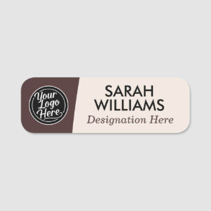 Porte-nom Titre de logo serif classique marron foncé profess