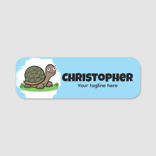 Porte-nom Tortue mignonne personnalisée