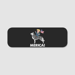 Porte-nom Trump Merica Sibérien Husky Dog américain Héros