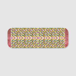 Porte-nom une motif très colorée avec beaucoup de co