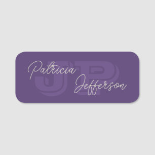 Porte-nom Violet de raisin monogramme : Calligraphie manuscr