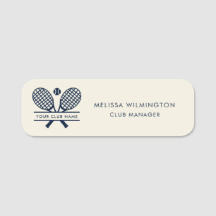 Porte-nom Votre Club Nom Tennis Team Manager