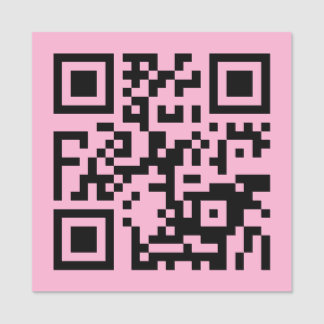 Porte-nom Votre code QR sur fond rose clair