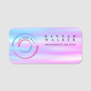 Porte-nom votre logo ici, couleur holographique