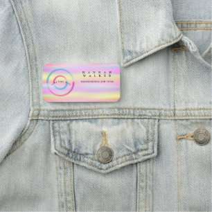 Porte-nom votre logo ici, couleur holographique