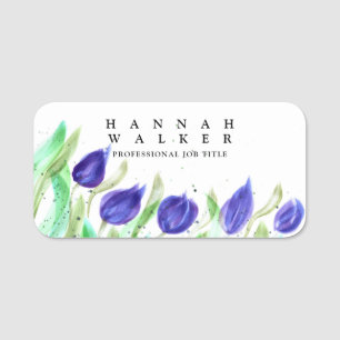 Porte-nom votre logo ici, fleurs de prairie de couleur verte