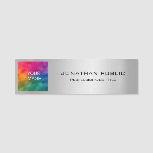 Porte-nom Votre logo ou photo d'entreprise Texte personnalis (Devant)