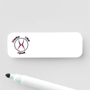 Porte-nom X marque le point